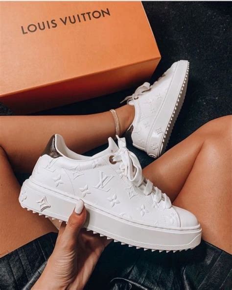 louis vuitton white time out sneaker|white louis vuitton trainers women's.